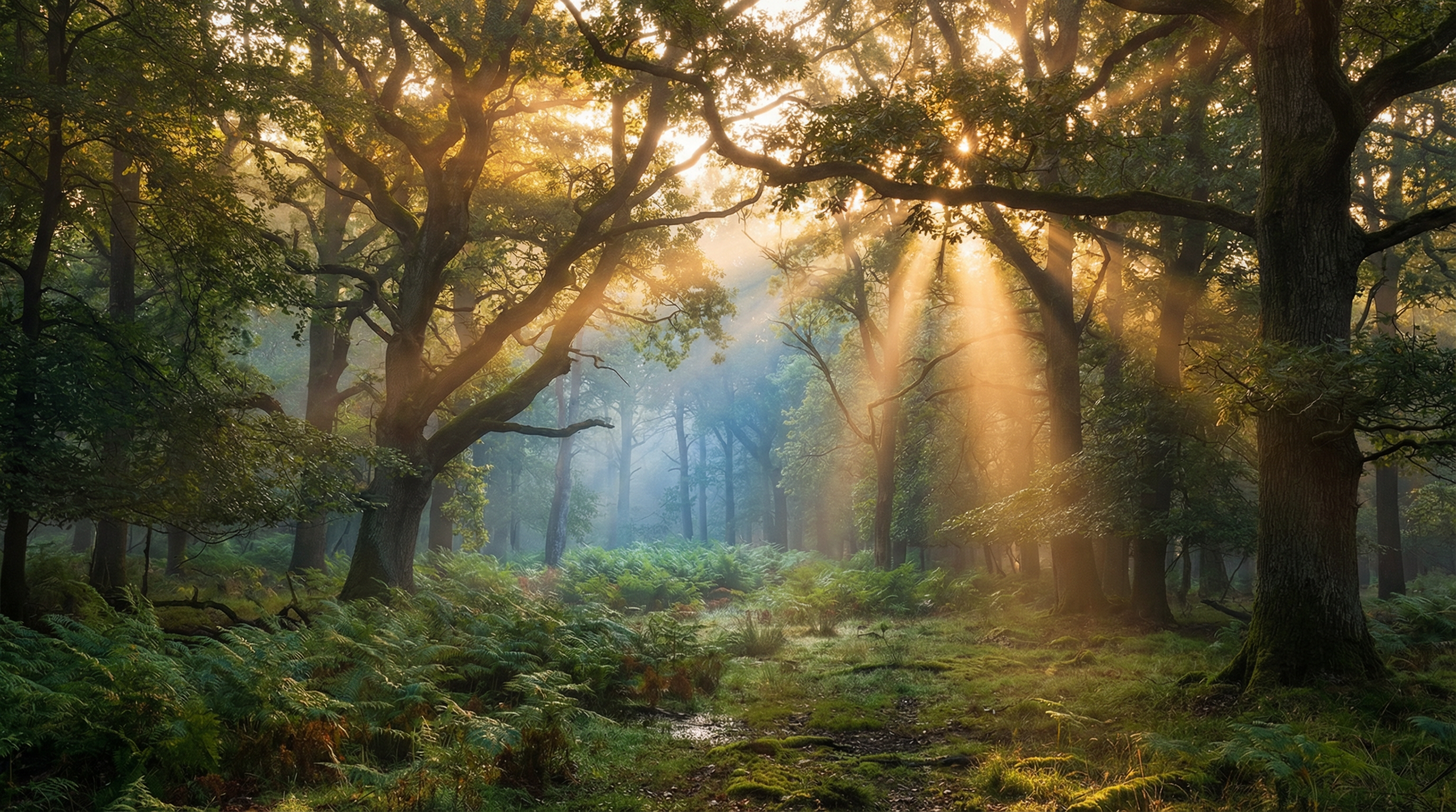 Sonnenstrahlen im Wald